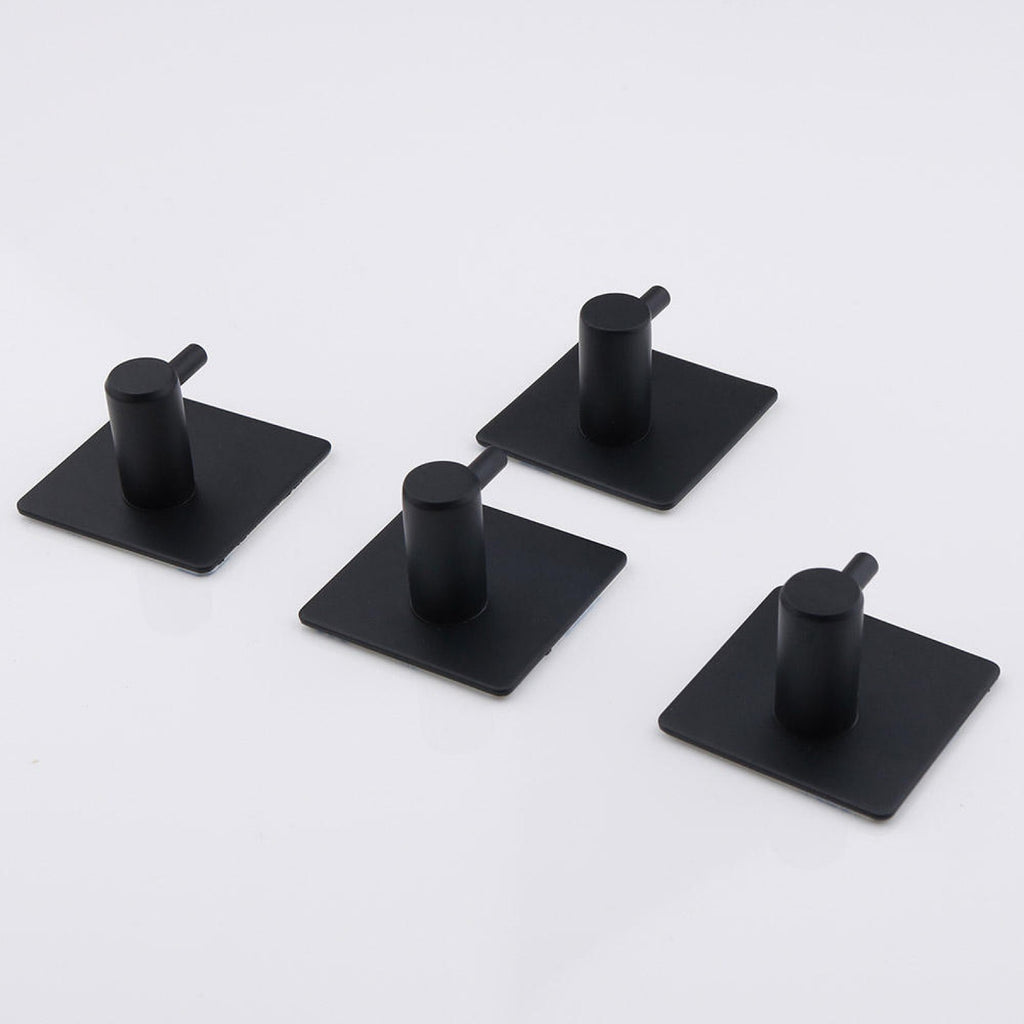 Lara Tales Heavy Duty Adhesive Wall Hooks – Metal Self-Adhesive Hooks for Bathroom, Kitchen & Home | Matte Black Wall Hangers | Rust-Proof Multipurpose Hooks (Set of 4)