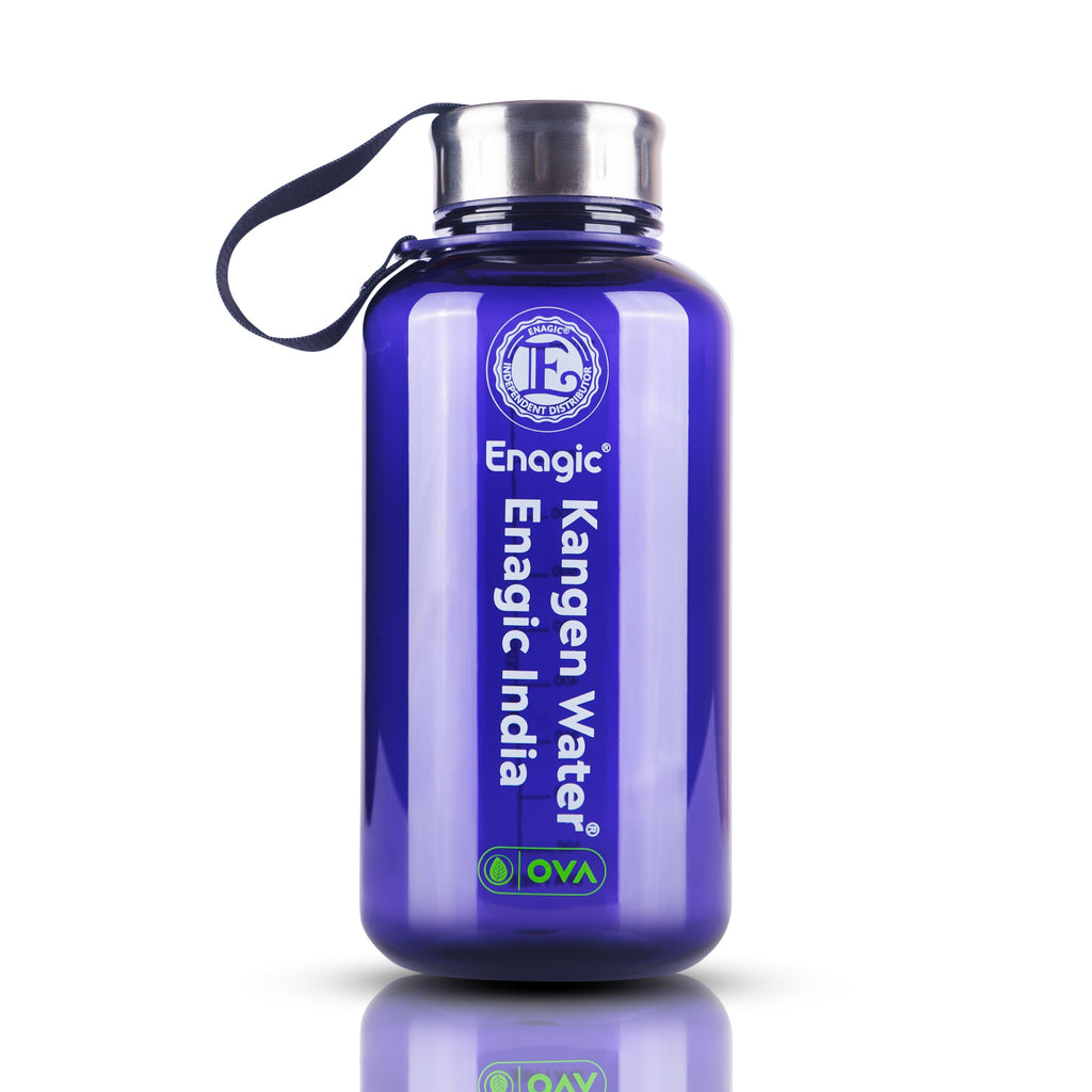 Lara Tales Enagic Kangen 1000ml Tritan Water Bottle – BPA-Free, Leakproof, Reusable | Classic Design with Steel Lid & Strap