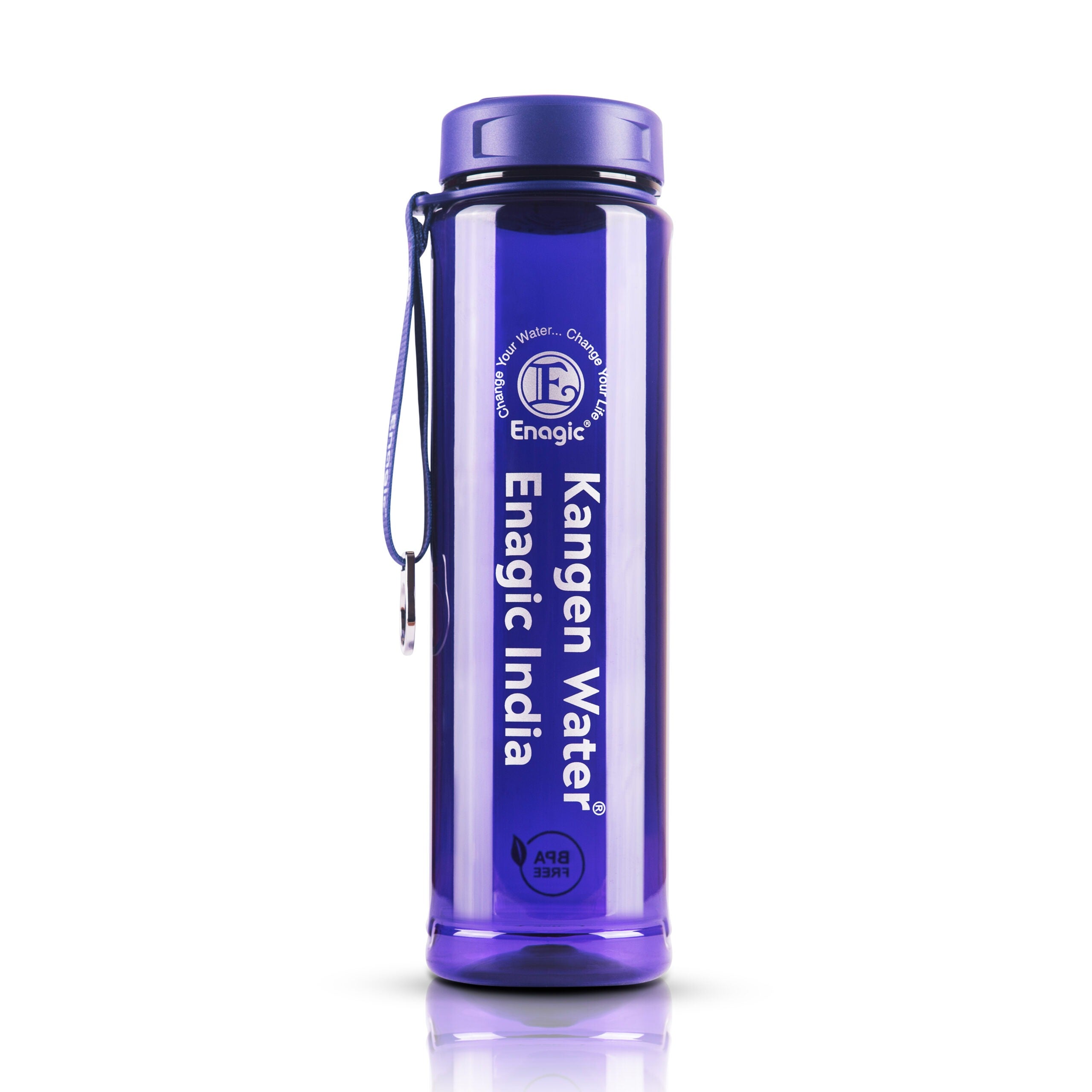 Enagic Kangen 1000ml Tritan Water Bottle – Steel Ring, Strap Holder & Motivational Time Markers | BPA-Free, Leakproof, Reusable "Stay Motivated. Stay Hydrated
