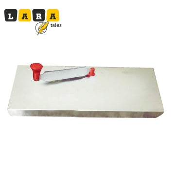 Lara Tales 2-in-1 SS Smart Cutting Board with SS Cutter – Sharp Blades for Vegetables, Fruits & Nuts | Durable Chopping Board for Fast & Safe Food Prep | Anti-Slip, Rustproof | Rectangle shape | Style