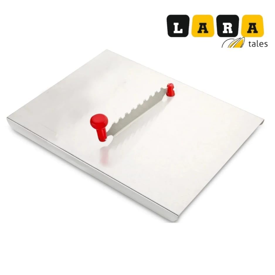 Lara Tales Smart Stainless Steel Cutting Board with SS Cutter | Chopper Board | Cutter | Sabji Cutter | Chapati Board | Cutting matt Tray | Steel Chopper | Steel Cutter | Vegetable Cutter for Kitchen