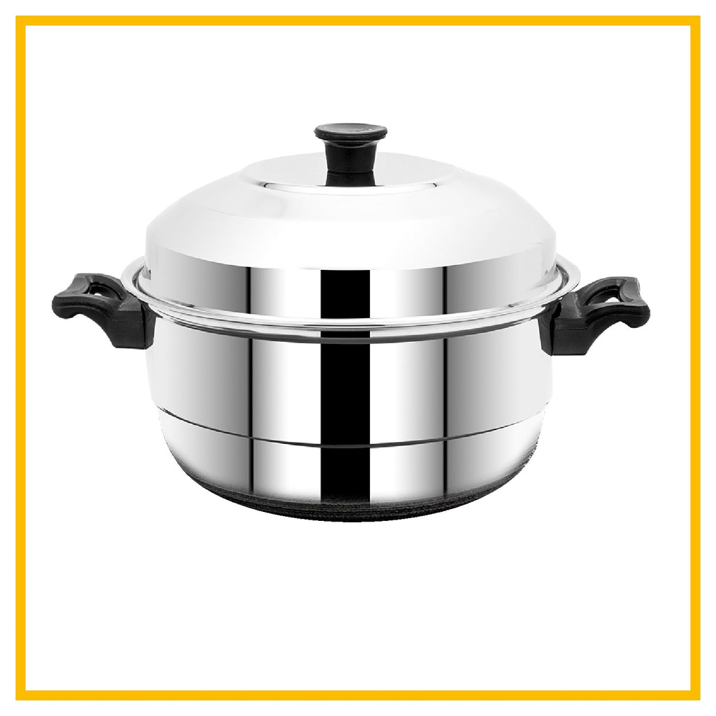 Lara Tales CLASSIC Stainless Steel Idli Cooker Steamer – 3 Idli Plates + 1 Mini Idli Plate + 1 Dhokla Plate | Heavy Gauge Idly Pot | Soft & Fluffy Idlis | Multipurpose Steamer