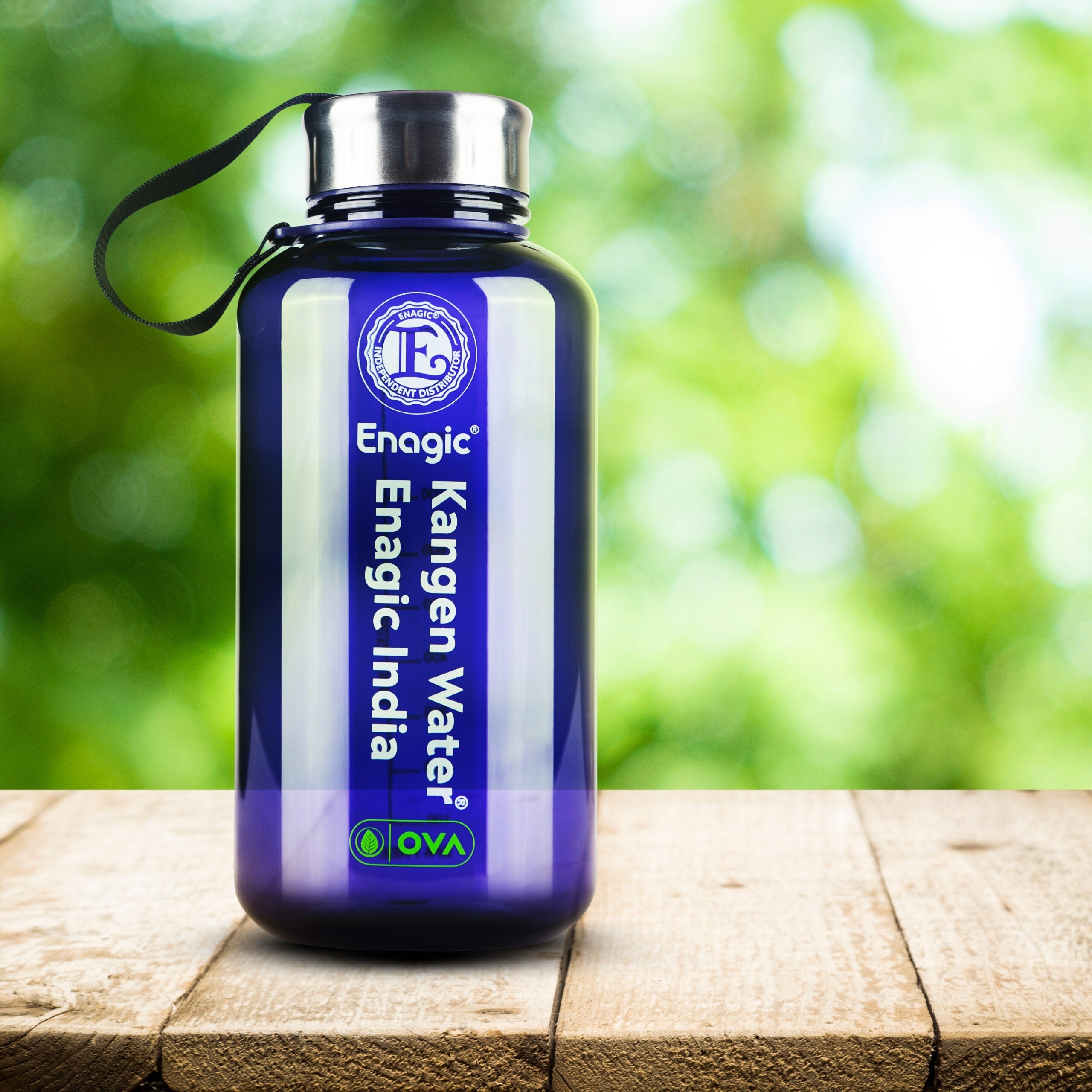 Lara Tales Enagic Kangen 1000ml Tritan Water Bottle – BPA-Free, Leakproof, Reusable | Classic Design with Steel Lid & Strap