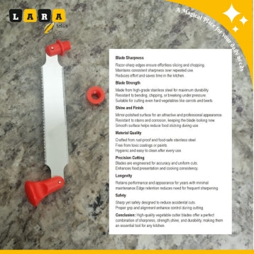 Lara Tales 2-in-1 SS Smart Cutting Board with SS Cutter – Sharp Blades for Vegetables, Fruits & Nuts | Durable Chopping Board for Fast & Safe Food Prep | Anti-Slip, Rustproof | Rectangle shape | Style