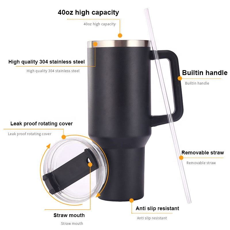 Lara Tales Stanley 1200ml  Water Bottle | Double Wall Vacuum Insulated Stainless Steel Cup with Handle | Modern Design Ice Cup | Leakproof Car Thermos | Keeps Drinks Hot & Cold | Travel Mug Tumbler