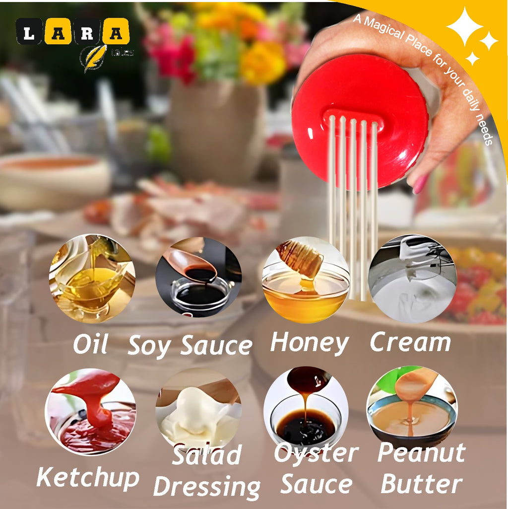 Lara Tales – 400ml 5-Hole Sauce Squeeze Bottle (Pack of 2) | Food-Grade, BPA-Free Plastic Dispenser for Ketchup, Mayonnaise, Oil, BBQ Sauces & Condiments | Refillable, Leak-Proof & Easy-Flow Design