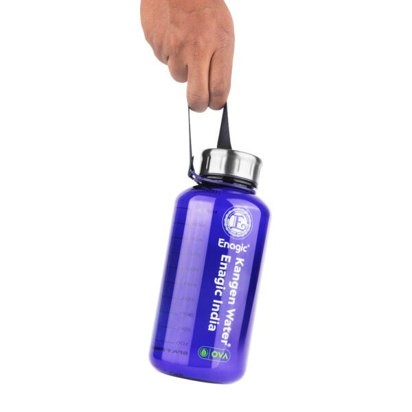 Lara Tales Enagic Kangen 1000ml Tritan Water Bottle – BPA-Free, Leakproof, Reusable | Classic Design with Steel Lid & Strap