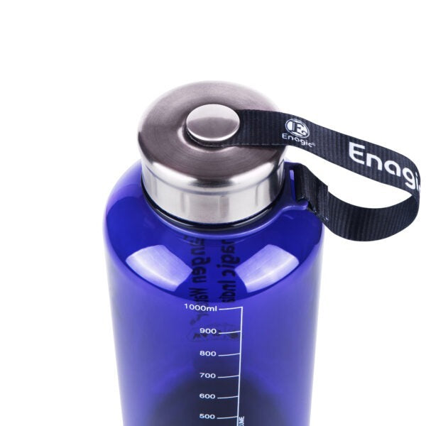 Lara Tales Enagic Kangen 1000ml Tritan Water Bottle – BPA-Free, Leakproof, Reusable | Classic Design with Steel Lid & Strap