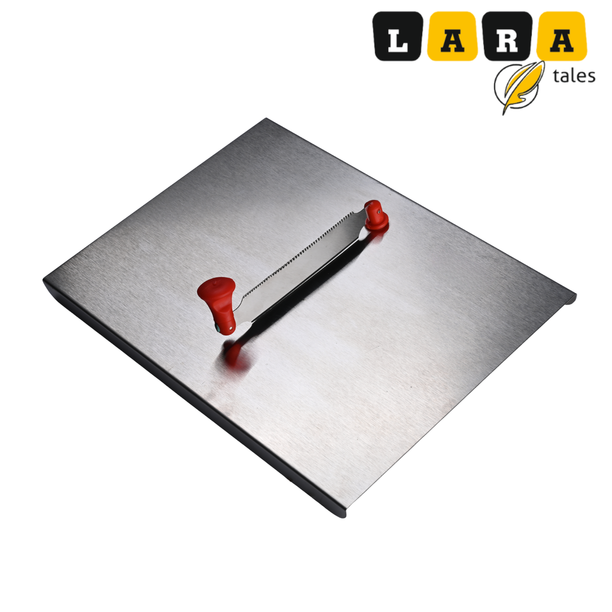 Lara Tales Stainless Steel Premium Chopping Board with Sabji Cutter – 2-in-1 Vegetable & Fruit Cutting Board | Stainless Steel Blade | Food Grade Plastic | Easy Grip Handle | Kitchen Tools With Rolling Pin