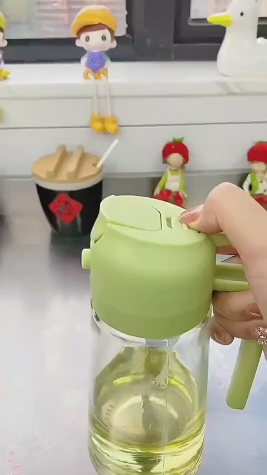 Lara Tales – 2-in-1 Glass Oil Sprayer & Dispenser | 500ml Premium Olive Oil Spray Bottle for Cooking, BBQ, Air Fryer, Salad, Frying & Baking | Kitchen Oil Mister for Healthy & Controlled Cooking